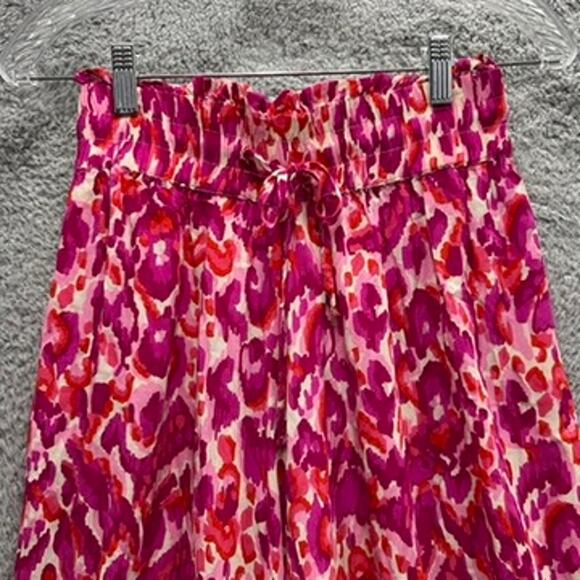 Umgee Medium Pink Wide Leg Full Flowy Pants Elastic Waist Resort Vacation Beach - Picture 3 of 8